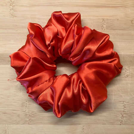MLV Coral Red Satin Scrunchie (XL)
