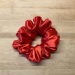 MLV Coral Red Satin Scrunchie (Large)
