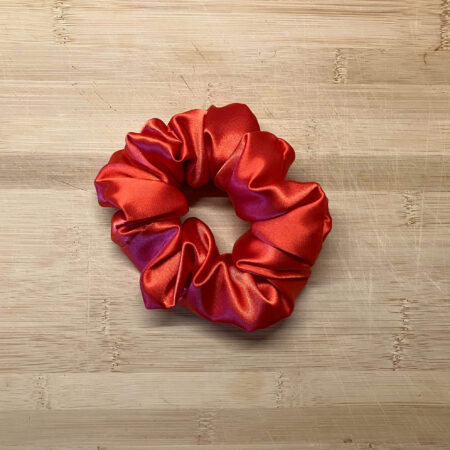 MLV Coral Red Satin Scrunchie (Medium)