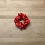 MLV Coral Red Satin Scrunchie (Small)