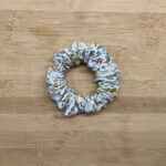 MLV Light Blue Flowers Scrunchie (Small)