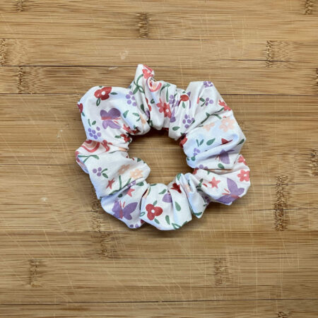 MLV White Rainbow Flowers Scrunchie Medium