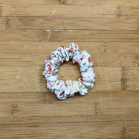 MLV White Rainbow Flowers Scrunchie (Small)